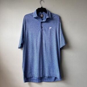 FootJoy GOLF POLO SHIRT MENS Medium Blue And White Stipe